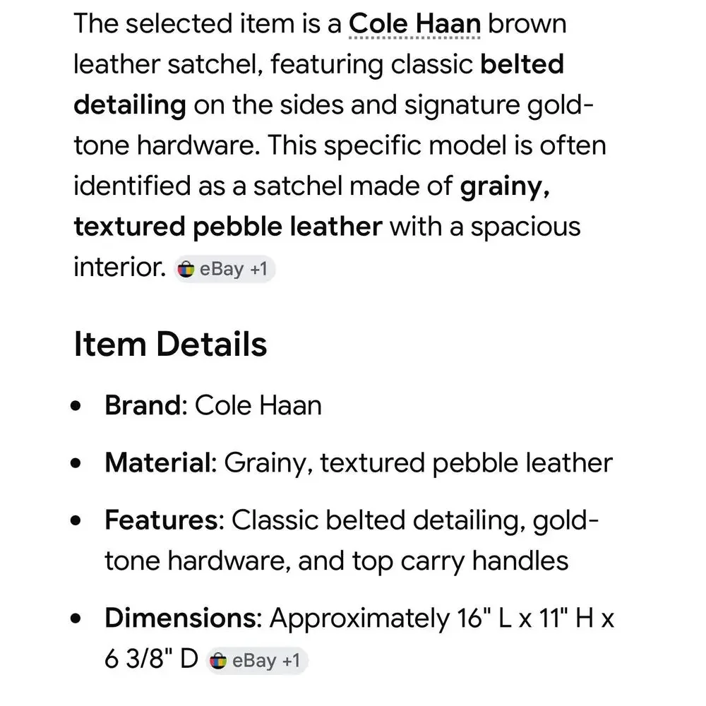Cole Haan brown pebbled leather satchel tote belted detail